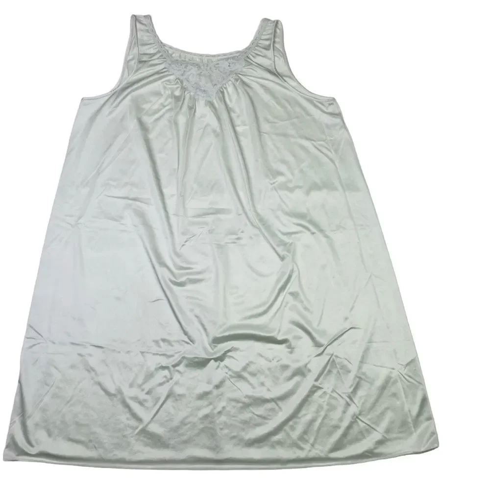 Vintage Lorraine White Satin Nightgown - Large